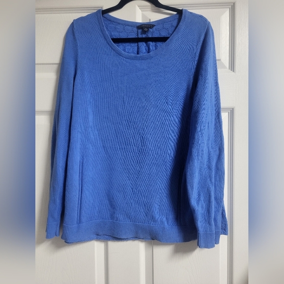 Tommy Hilfiger - Womens,Cornflower Blue Sweater with Eyelet Back - Size XL - Picture 1 of 5
